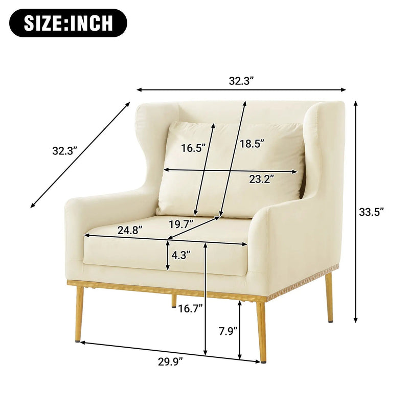 Elegant Curved Armrest Accent Armchair by HouseOfZazla