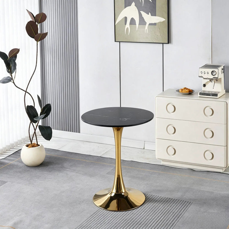 Mid-Century Black Marble Tulip Table by HouseOfZazla