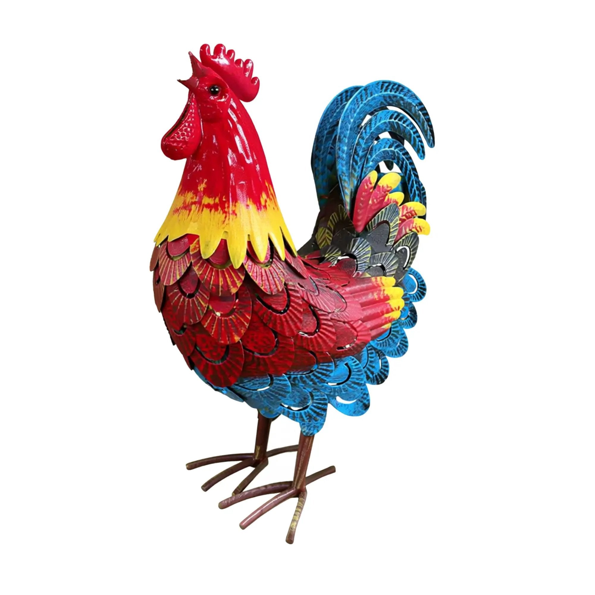 Wrought-Iron Rooster Garden Statue by HouseOfZazla