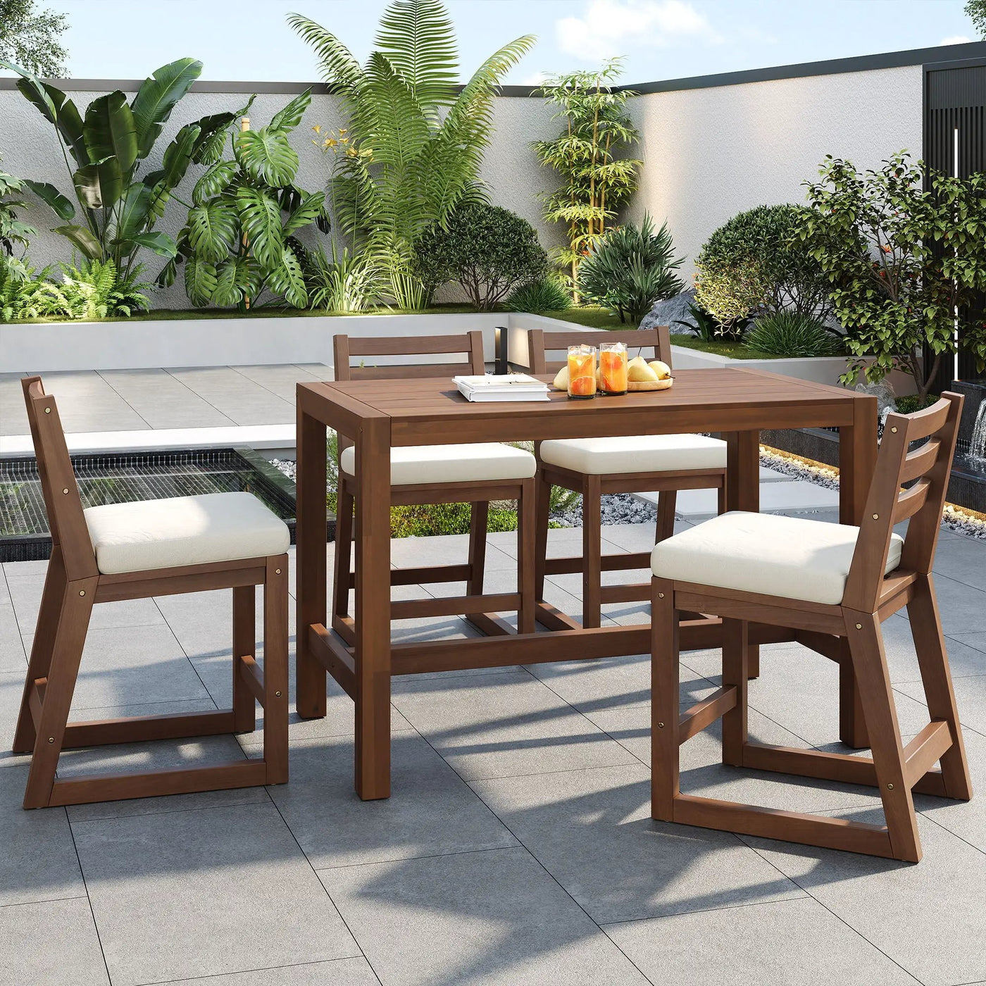 Patio Bar Set With Ergonomic Chairs by HouseOfZazla