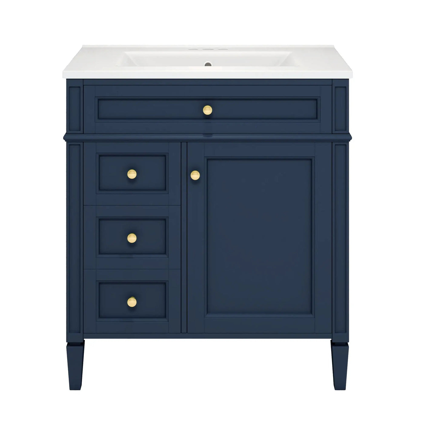 Bathroom Vanity With Top Sink, Storage Cabinet With 2 Drawers, Tip Out Drawer by HouseOfZazla
