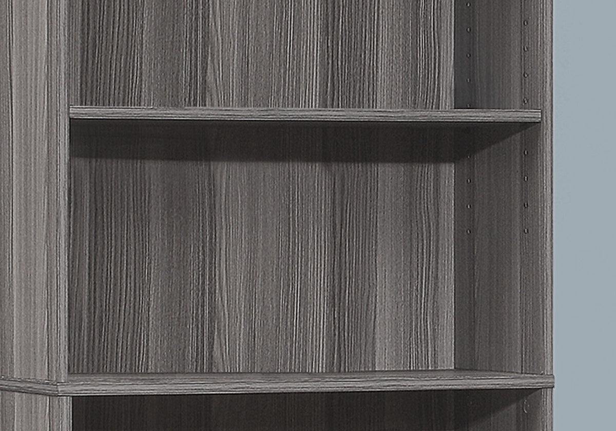 6-Tier Transitional Bookshelf with Adjustable Shelves - White, Dark Gray, Light Brown, Dark Brown, photo 6 of 16