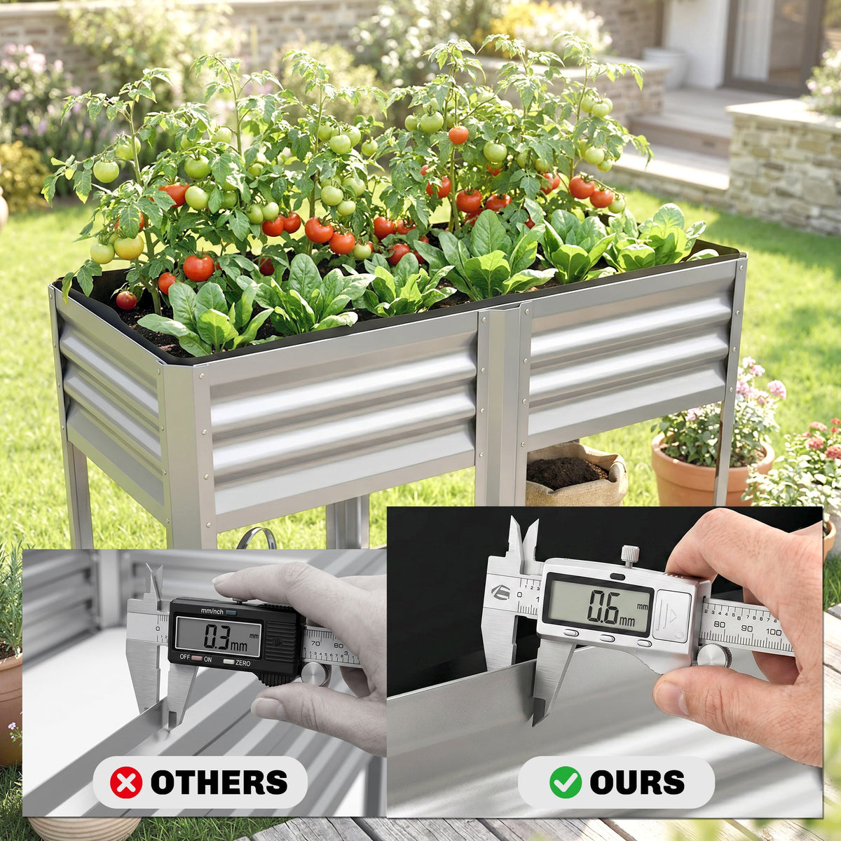 Outsunny Galvanized Steel Raised Garden Bed, photo 8 of 10
