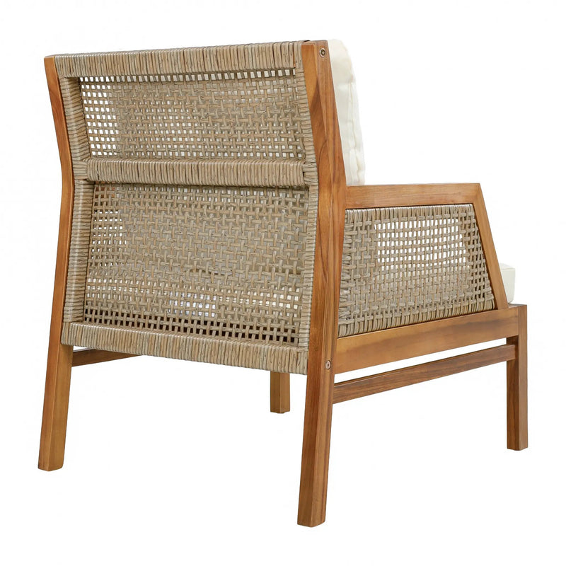 Acacia Wood Patio Furniture Club Chair with Outdoor Wicker by HouseOfZazla