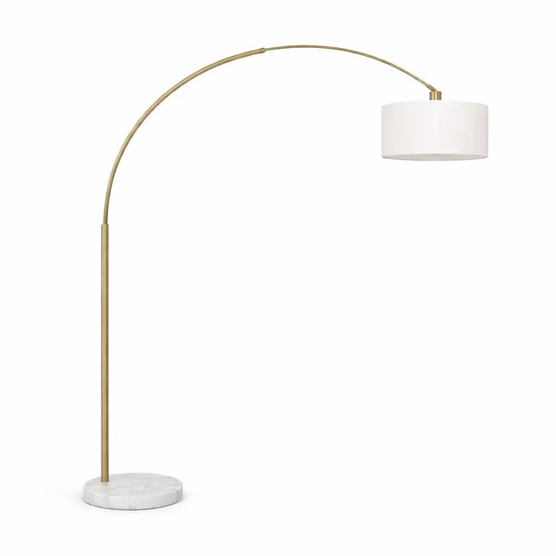 Ambient - Arch Floor Lamp With Large Shade - Gold / White by HouseOfZazla