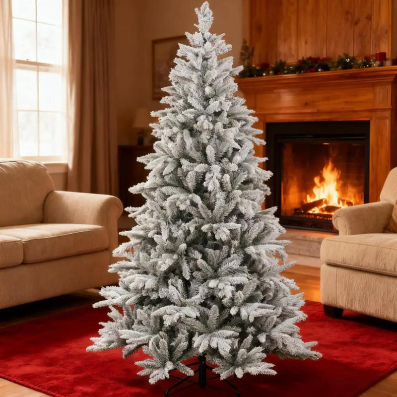 Hinged Xmas Tree - Artificial Flocked Christmas Tree by HouseOfZazla