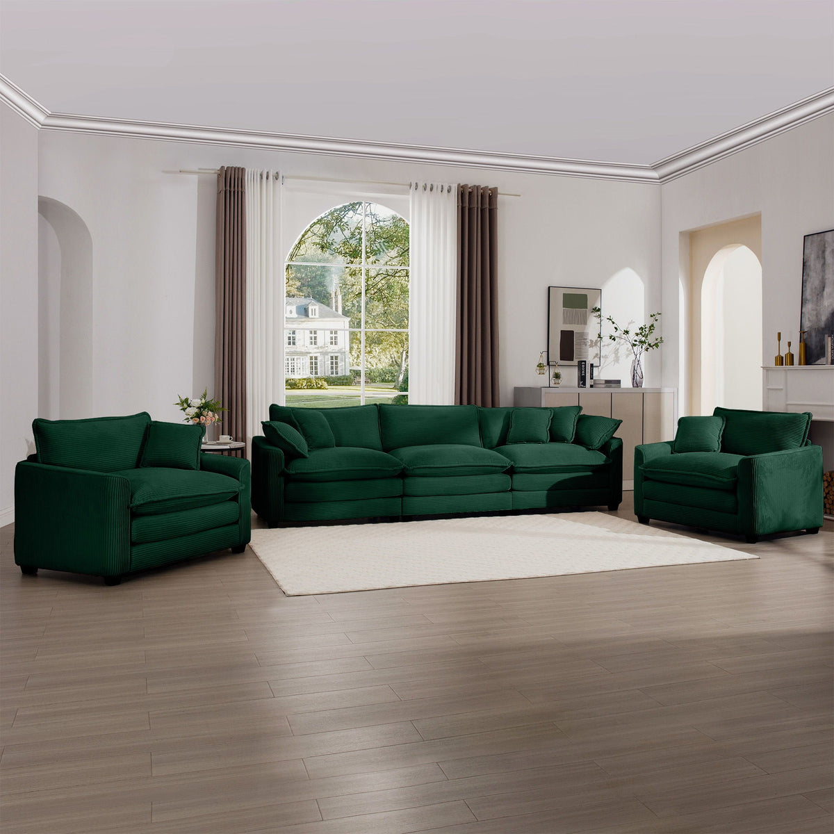 Oversized Sectional Sofa Set with Deep Seats - Flexible Layout, Fabric, photo 38 of 40