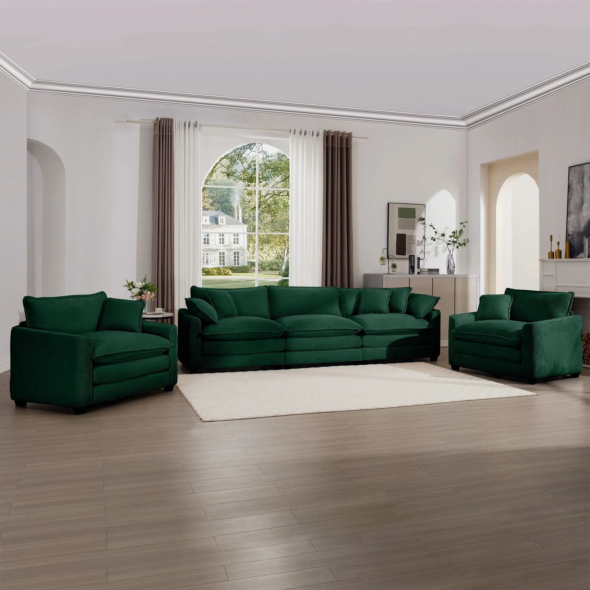 Elegant Oversized Sectional Sofa Set With Deep Seats And Flexible Layout by HouseOfZazla