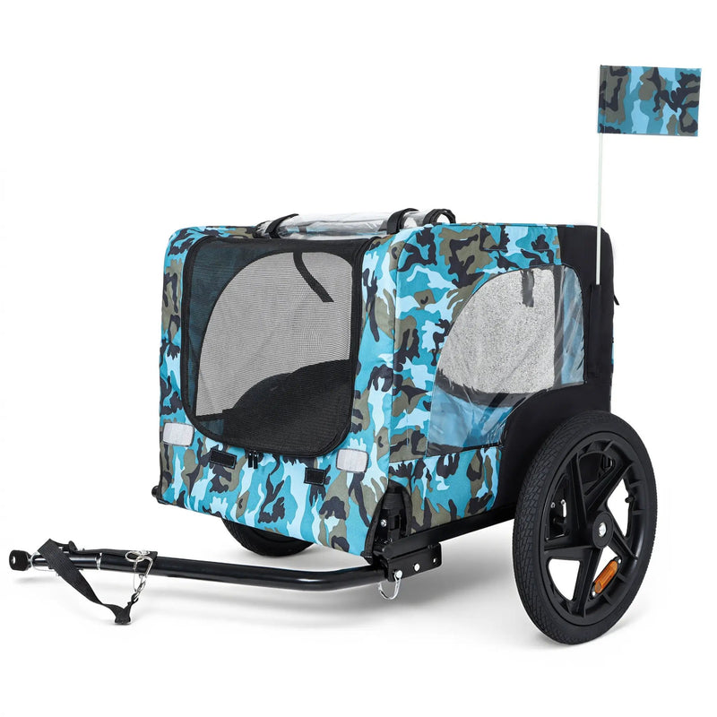 Outdoor Heavy Duty Collapsible Pet Bike Trailer with 16-Inch Wheels by HouseOfZazla