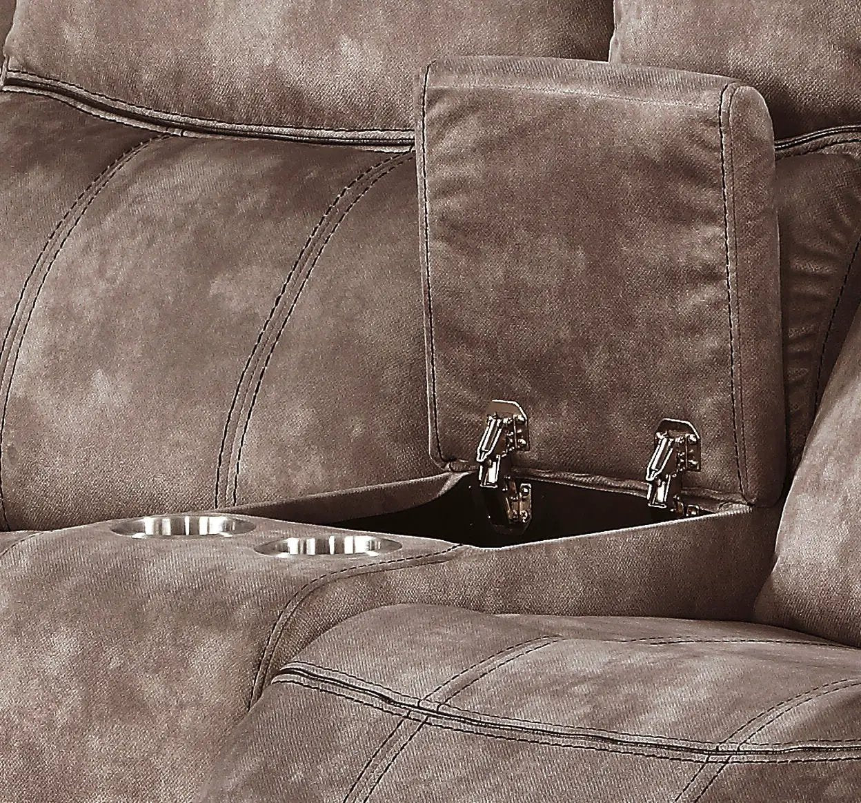 Zubaida - Two Tone Recliner Loveseat With USB Port Console by Unique Piece Furniture
