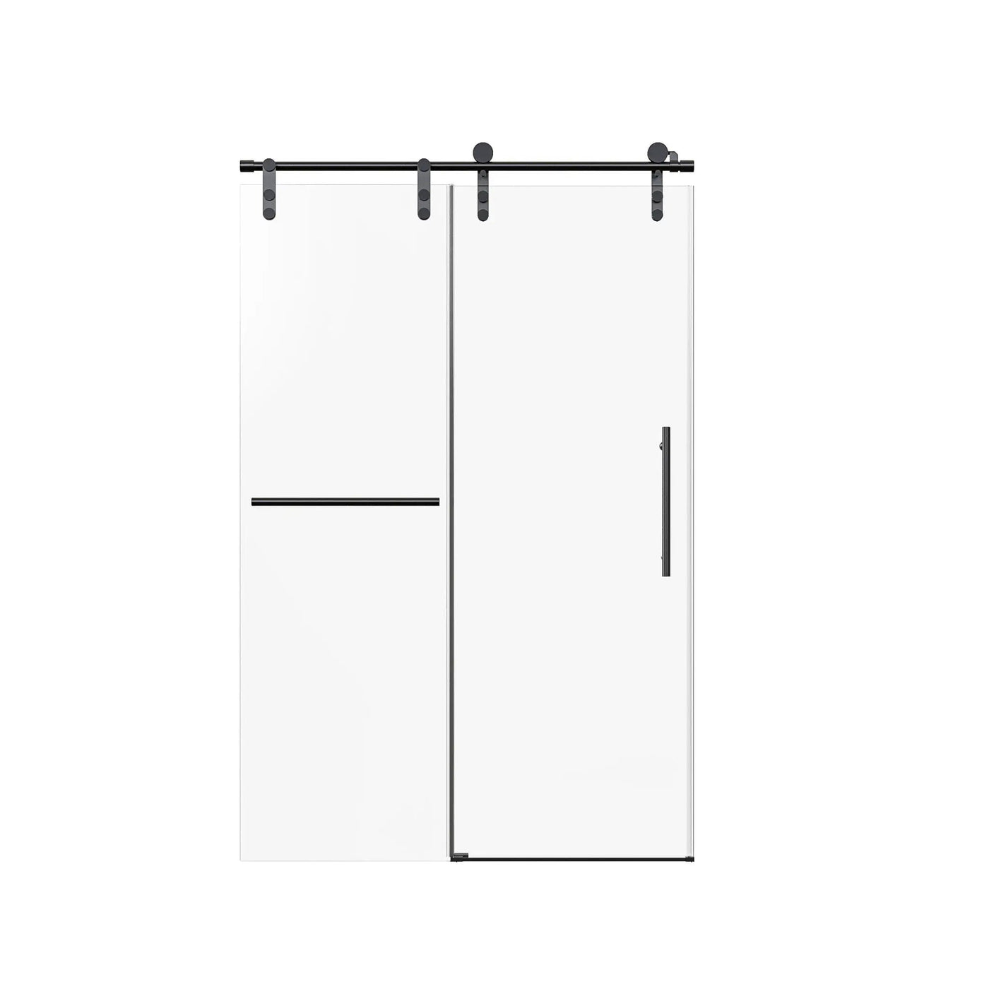 Frameless Single Sliding Shower Doors With Towel Rail & Handle by HouseOfZazla