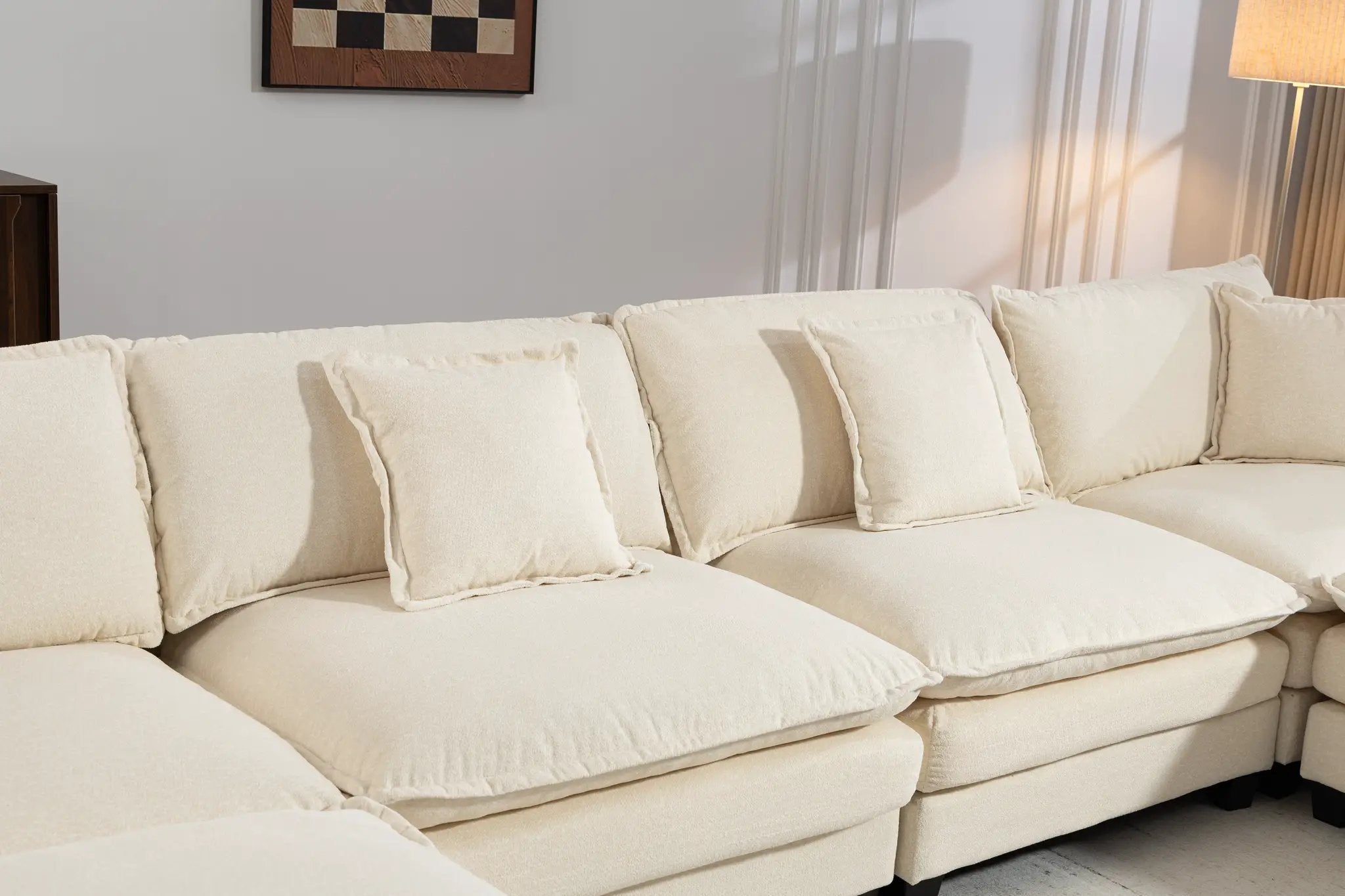 Modern 4-Seater Sectional Sofa with 2 Ottomans by HouseOfZazla