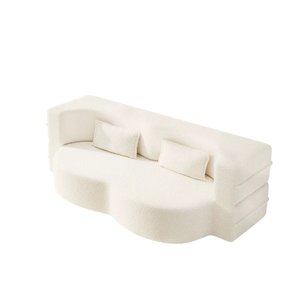 Modern Floor Sofa With 2 Pillows, Twin Size For Living Room