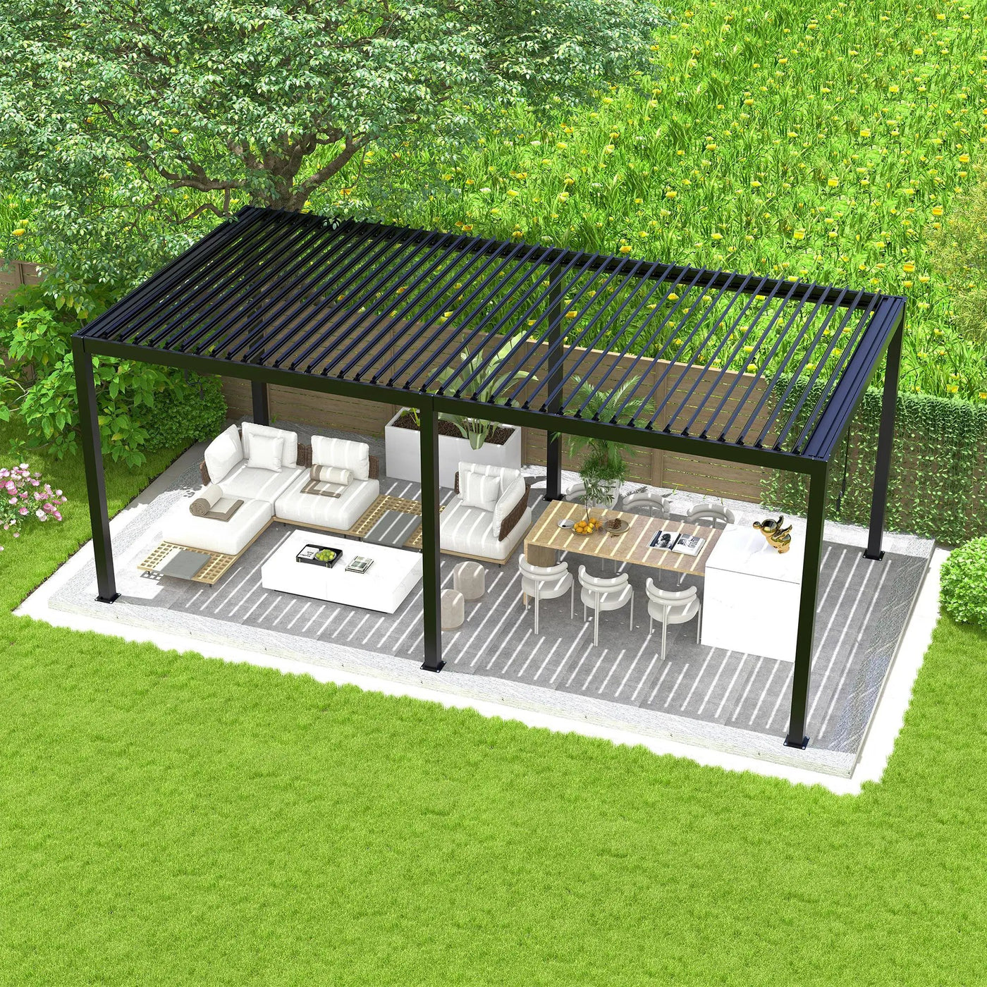 Louver Pergola Aluminium Frame & Louvers by HouseOfZazla