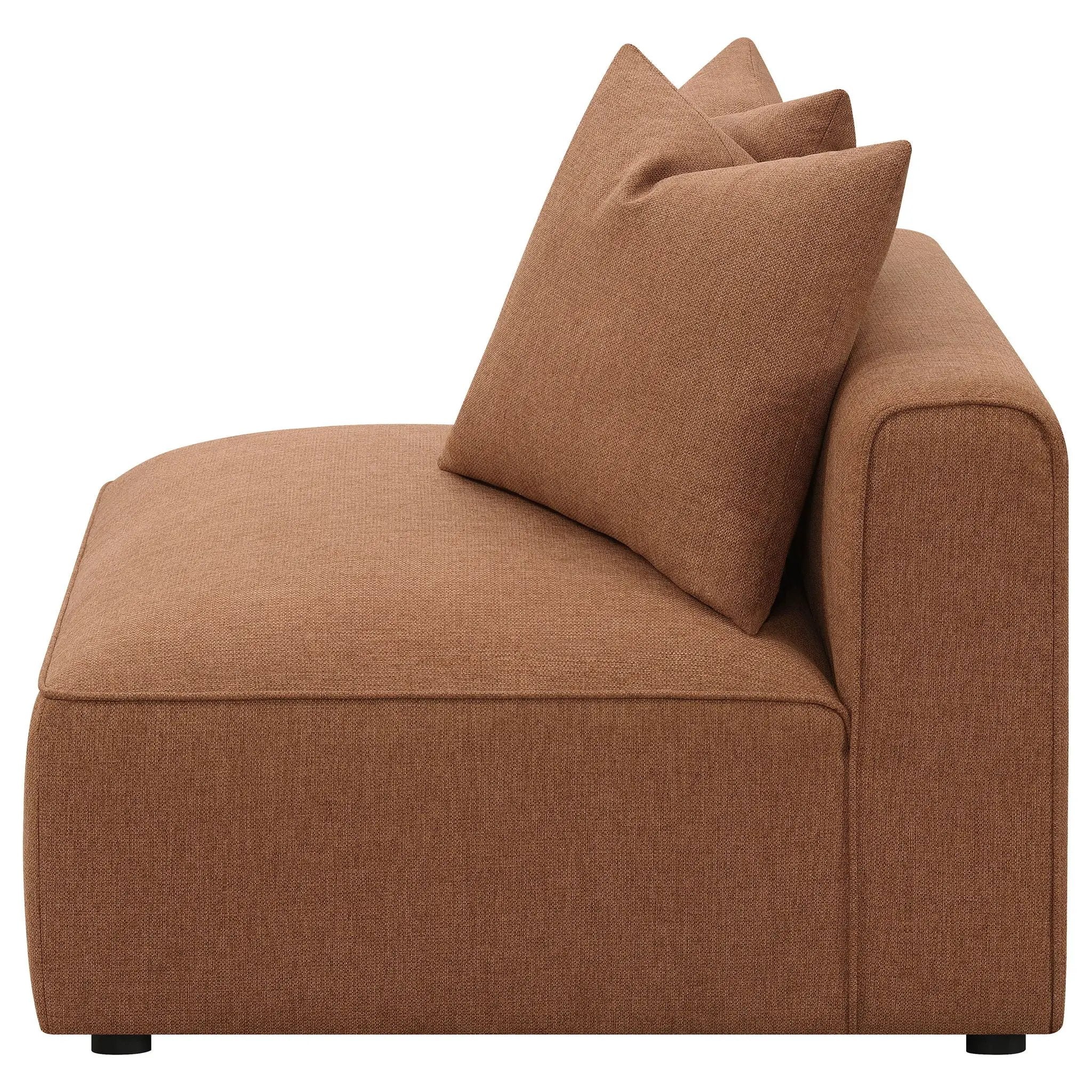 Jennifer Upholstered Armless Chair Terracotta by Unique Piece Furniture