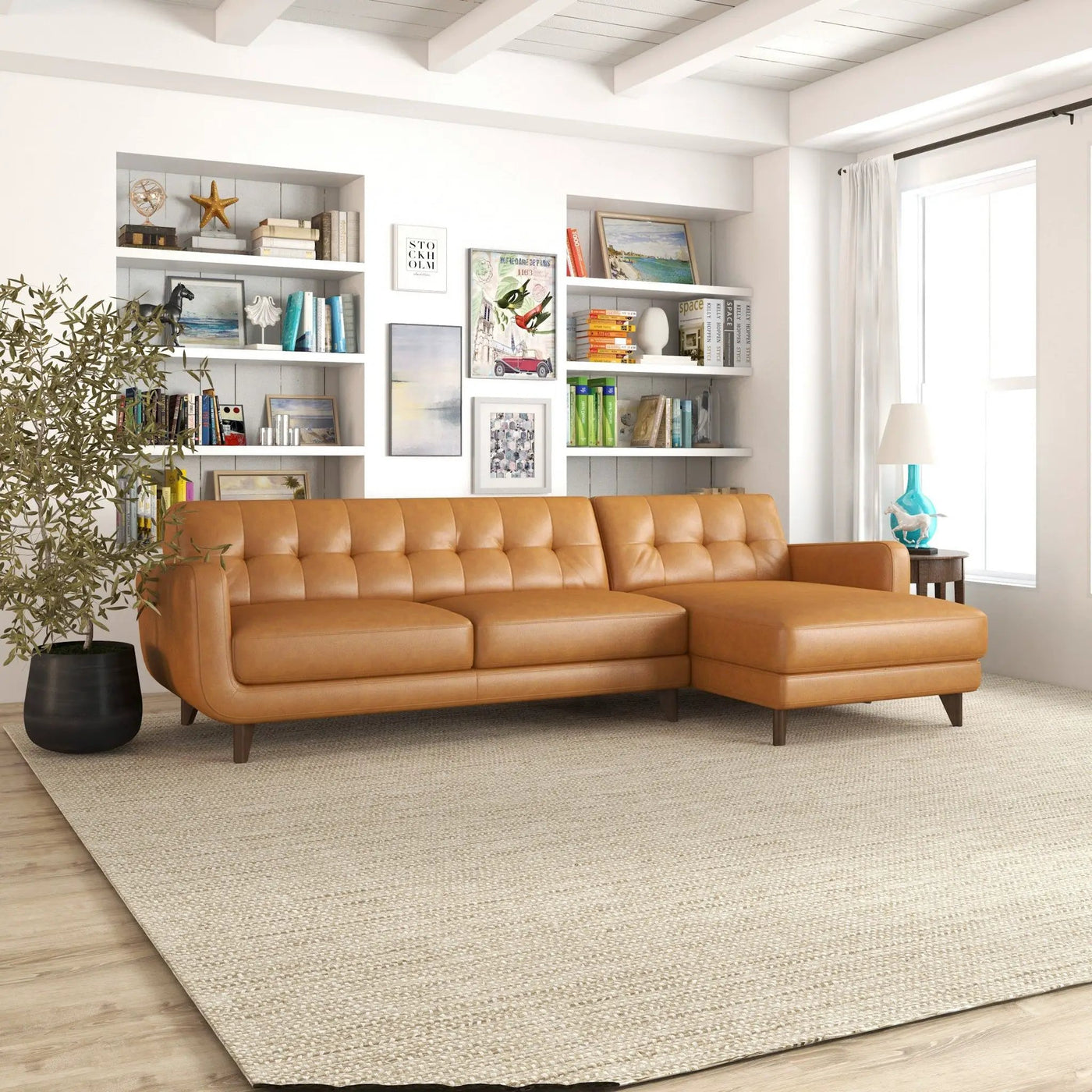 Allison - Mid-Century Modern Sectional Sofa Chaise by HouseOfZazla