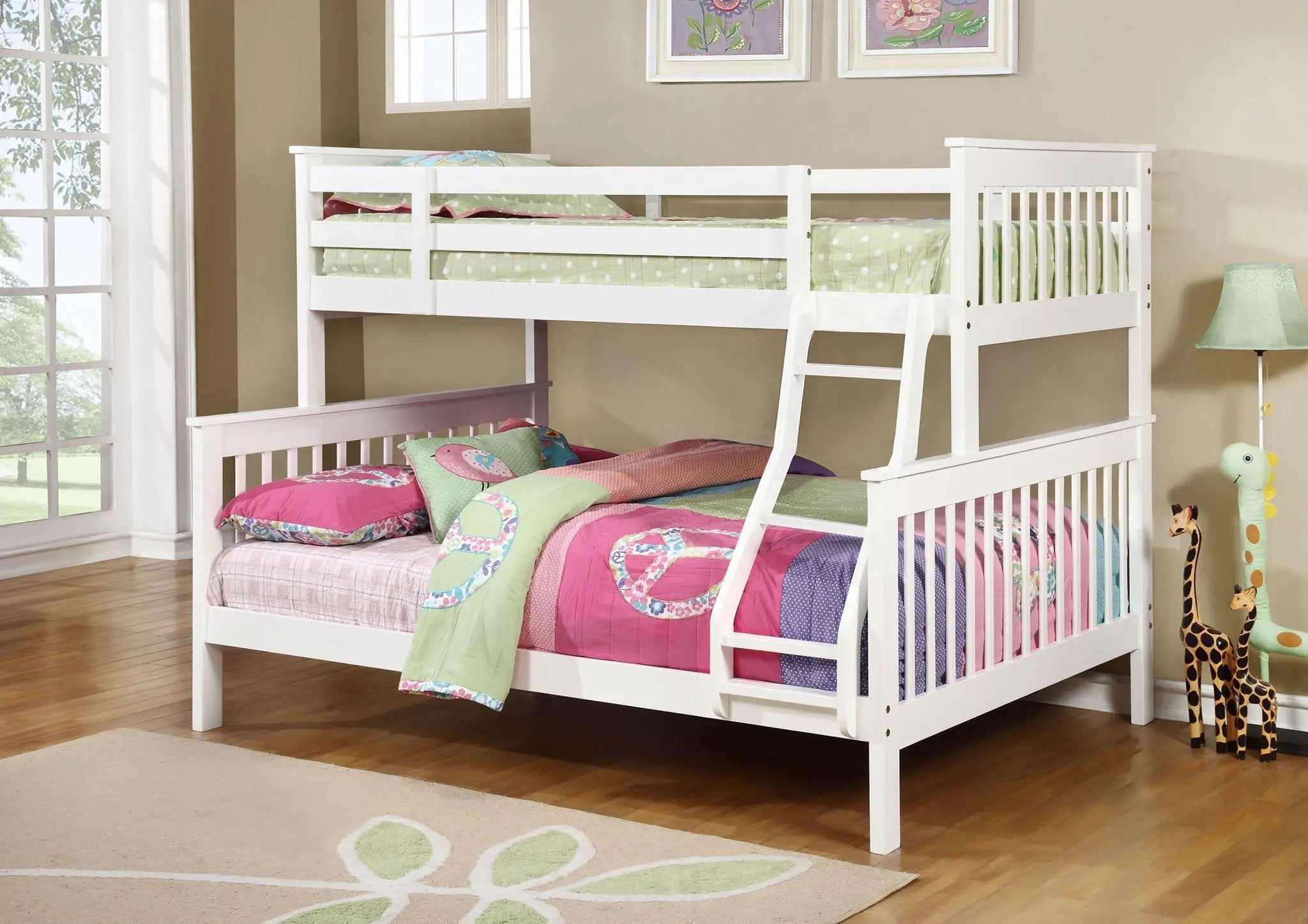 Chapman Wood Twin Over Full Bunk Bed White by Unique Piece Furniture