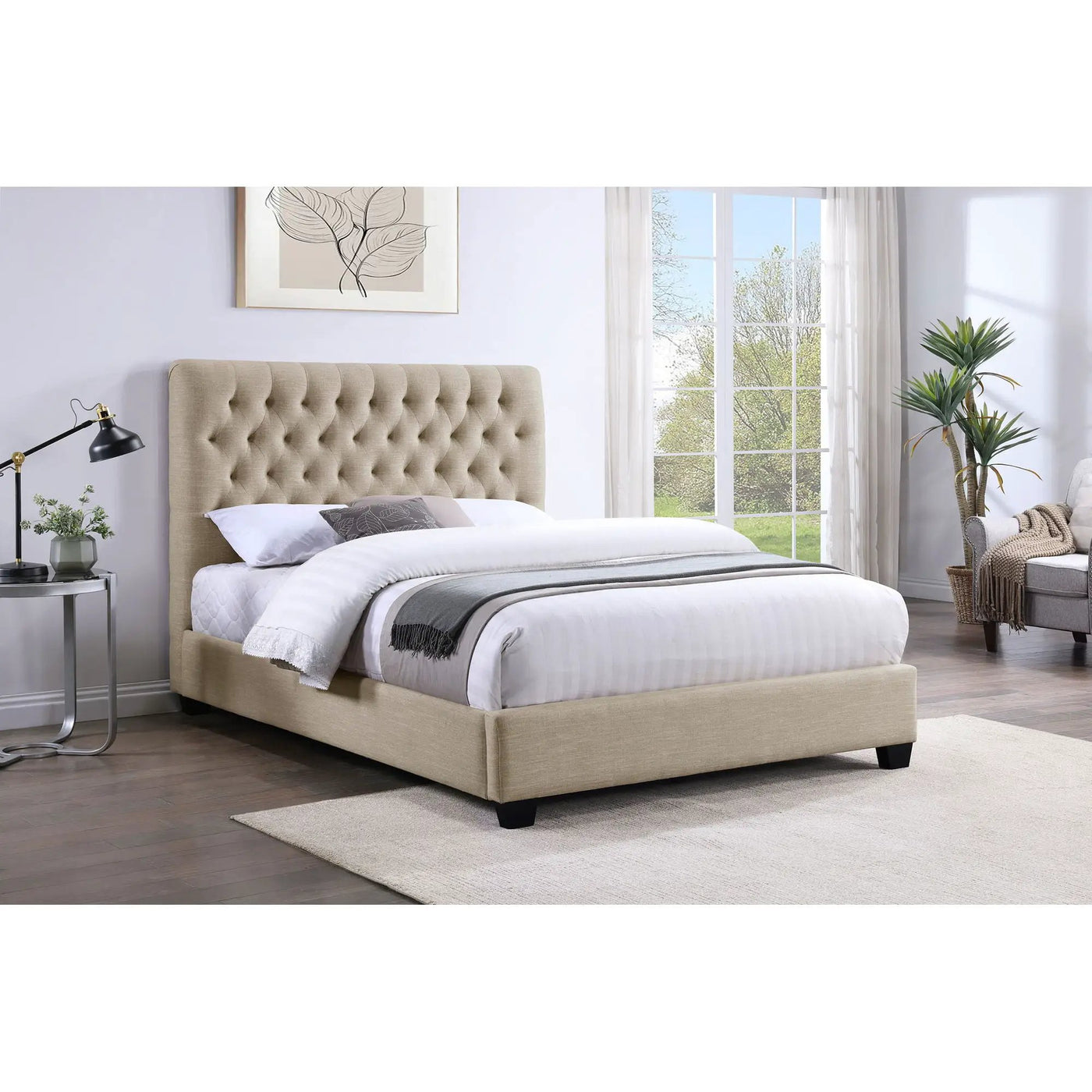 Saintes - Tufted Upholstered Wingback Bed by HouseOfZazla