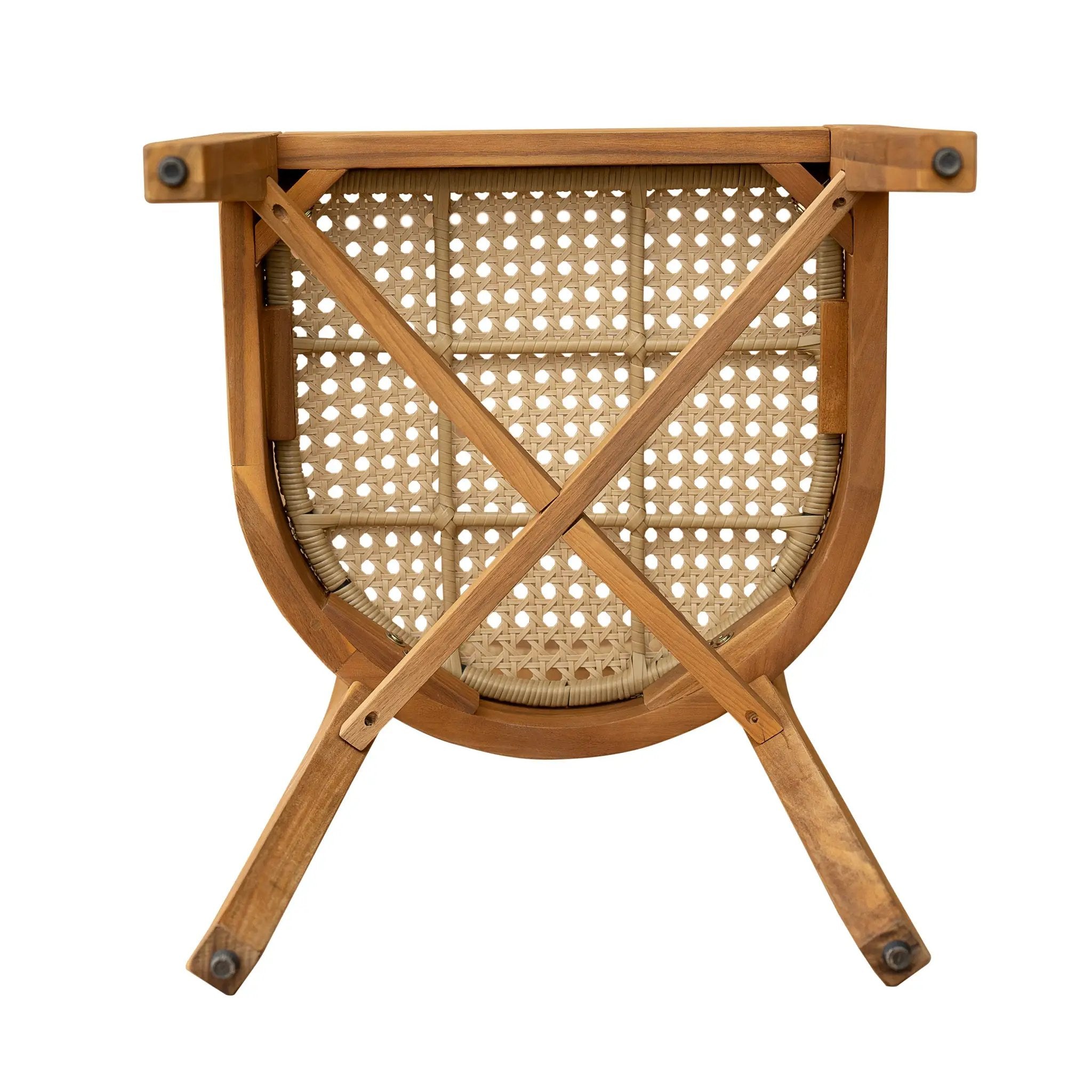 Netro Acacia Wood Dining Chair with Light Brown Wicker by HouseOfZazla