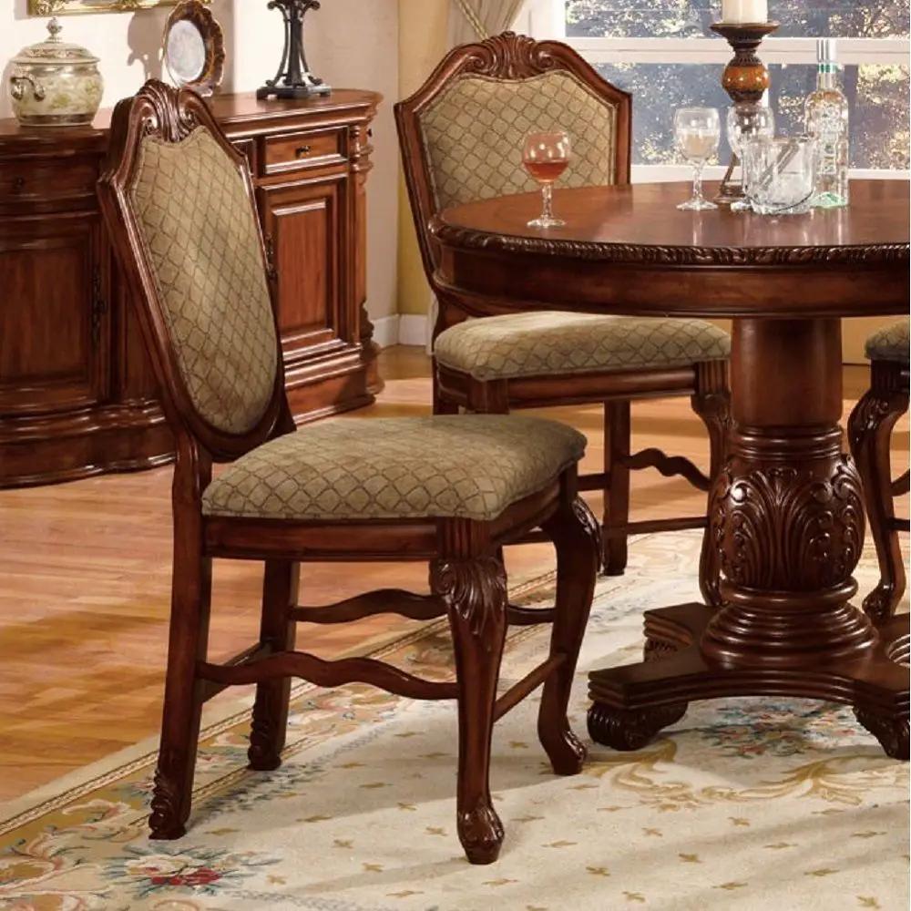 Chateau De Ville - Counter Height Chair (Set of 2) - Fabric & Cherry by Unique Piece Furniture