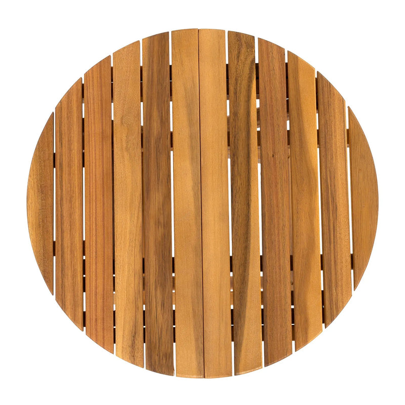 Patio Conversation Set with Foldable Acacia Wood Side Table and Cushions by HouseOfZazla