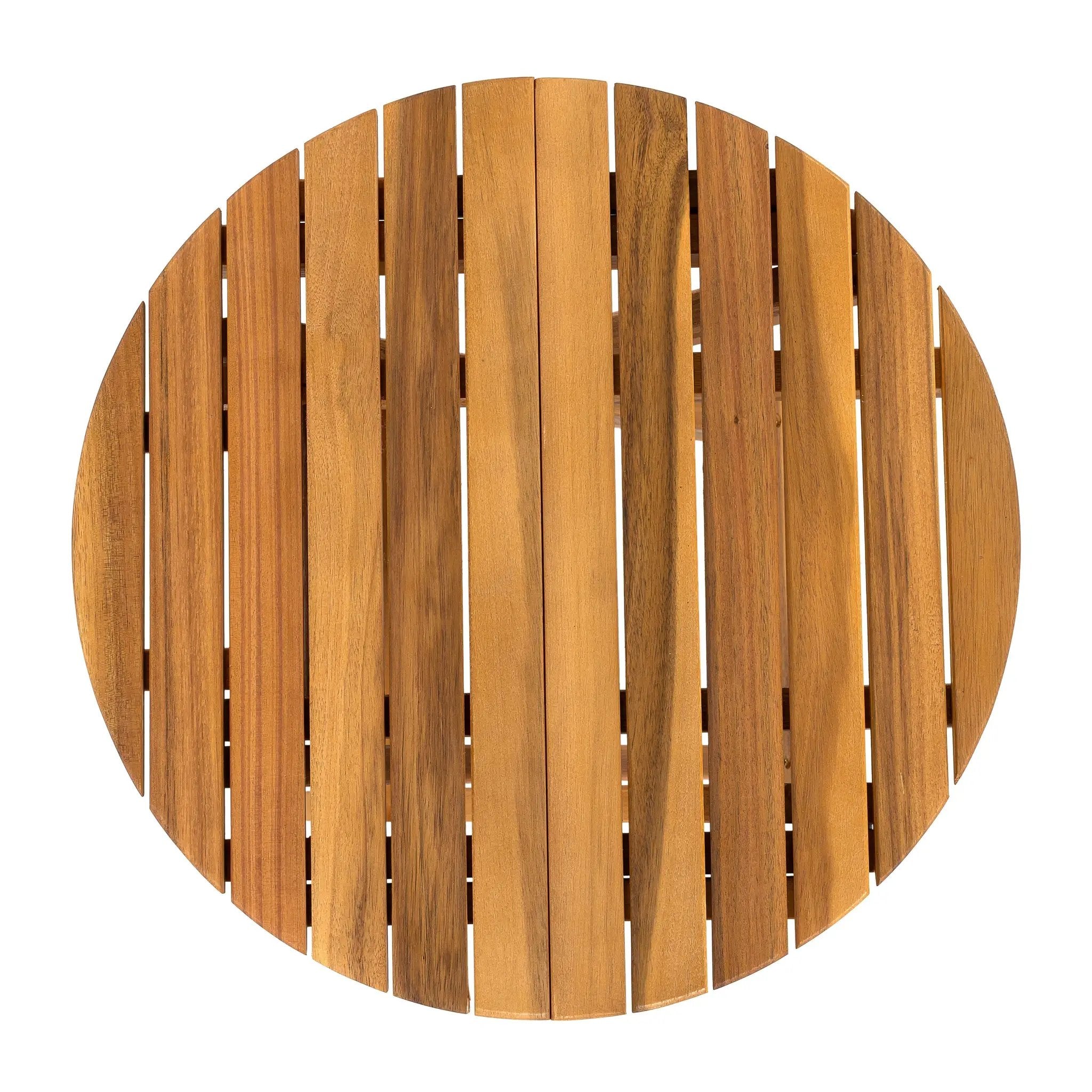Patio Conversation Set with Foldable Acacia Wood Table and Cushioned Armchairs by HouseOfZazla