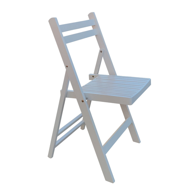 Folding Special Event Chair Set of 4 with Solid Wood Construction - White, photo 6 of 19