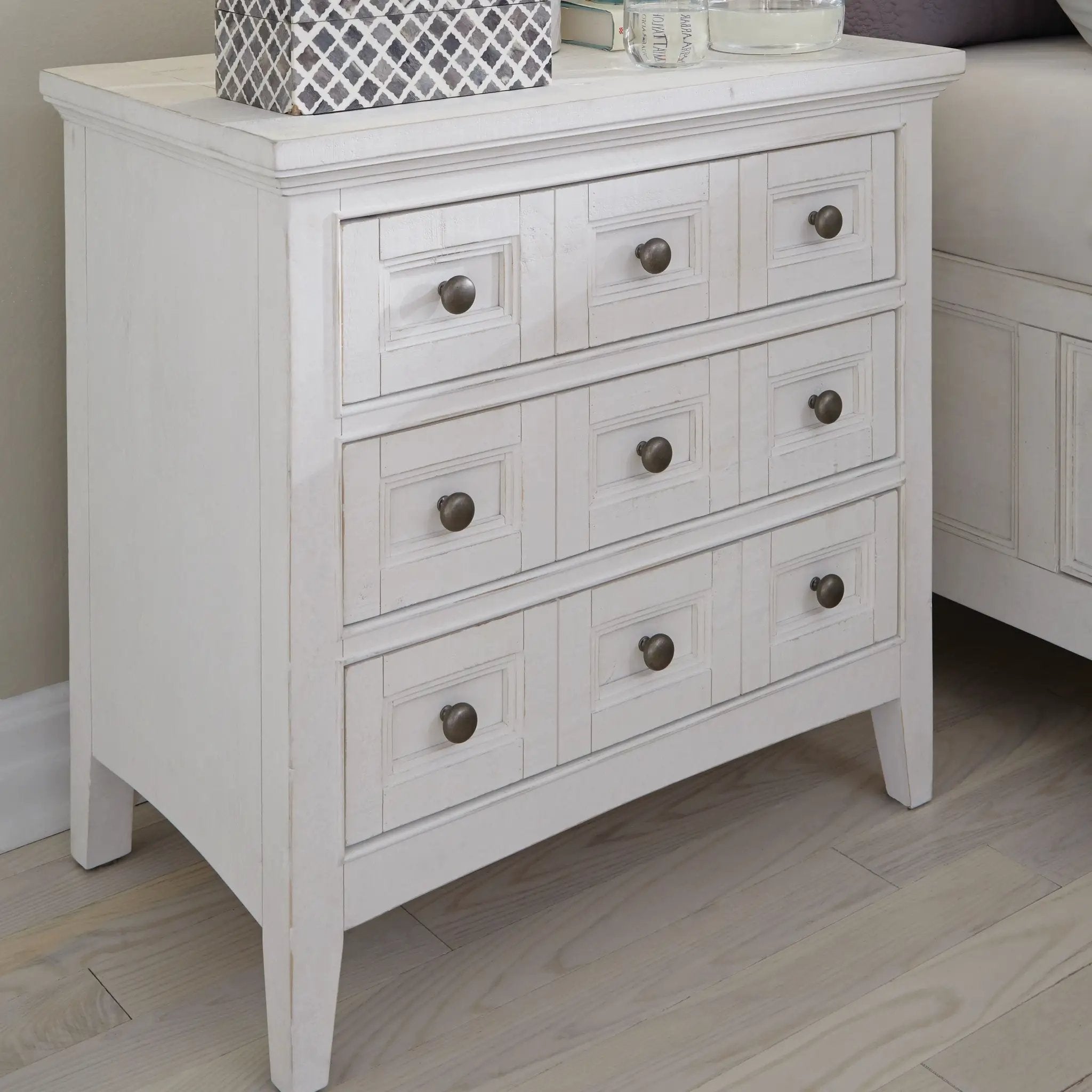 Heron Cove - Relaxed Traditional Chalk White Three Drawer Nightstand - Chalk White by Unique Piece Furniture