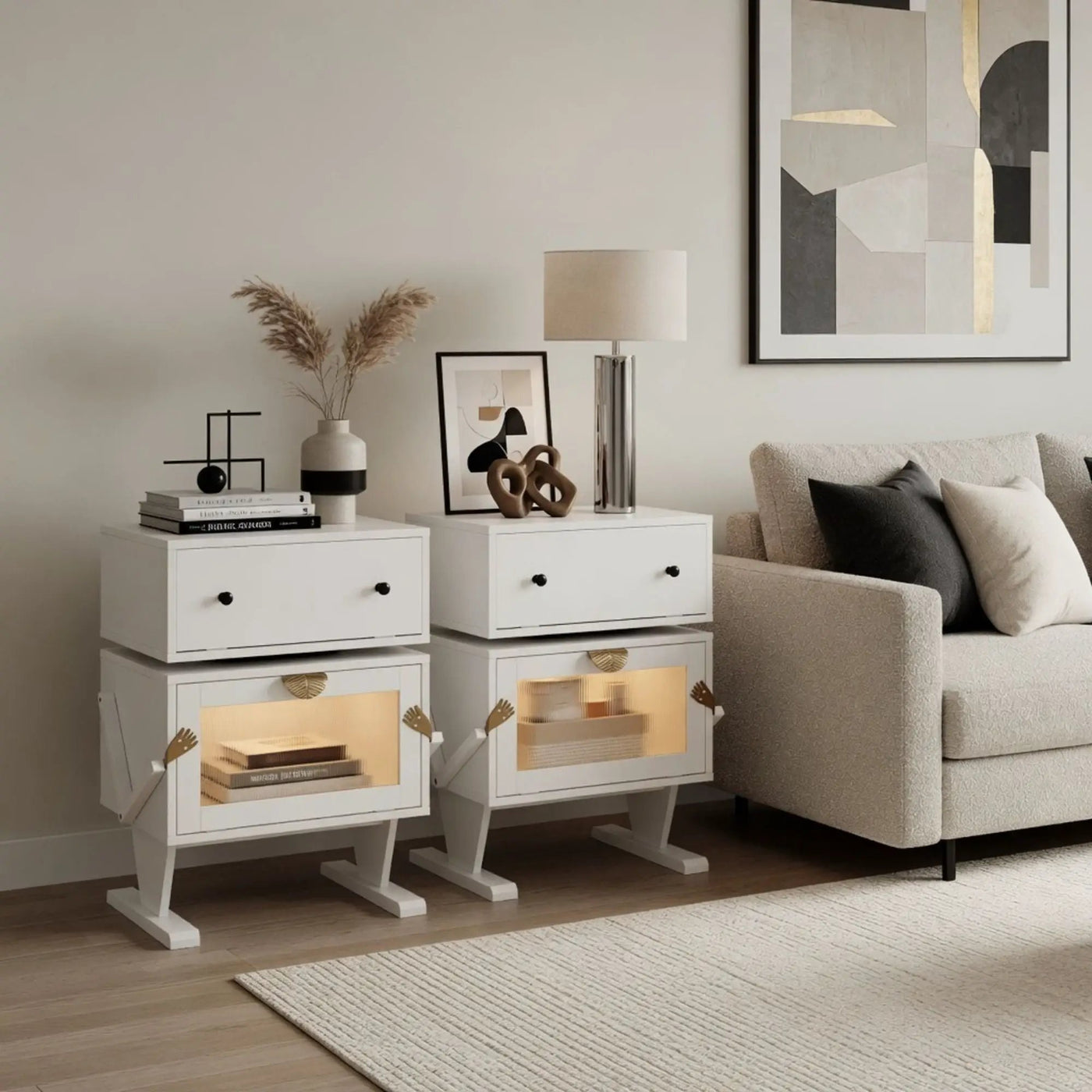 Robot LED Nightstand With 360° Rotating Drawer by HouseOfZazla