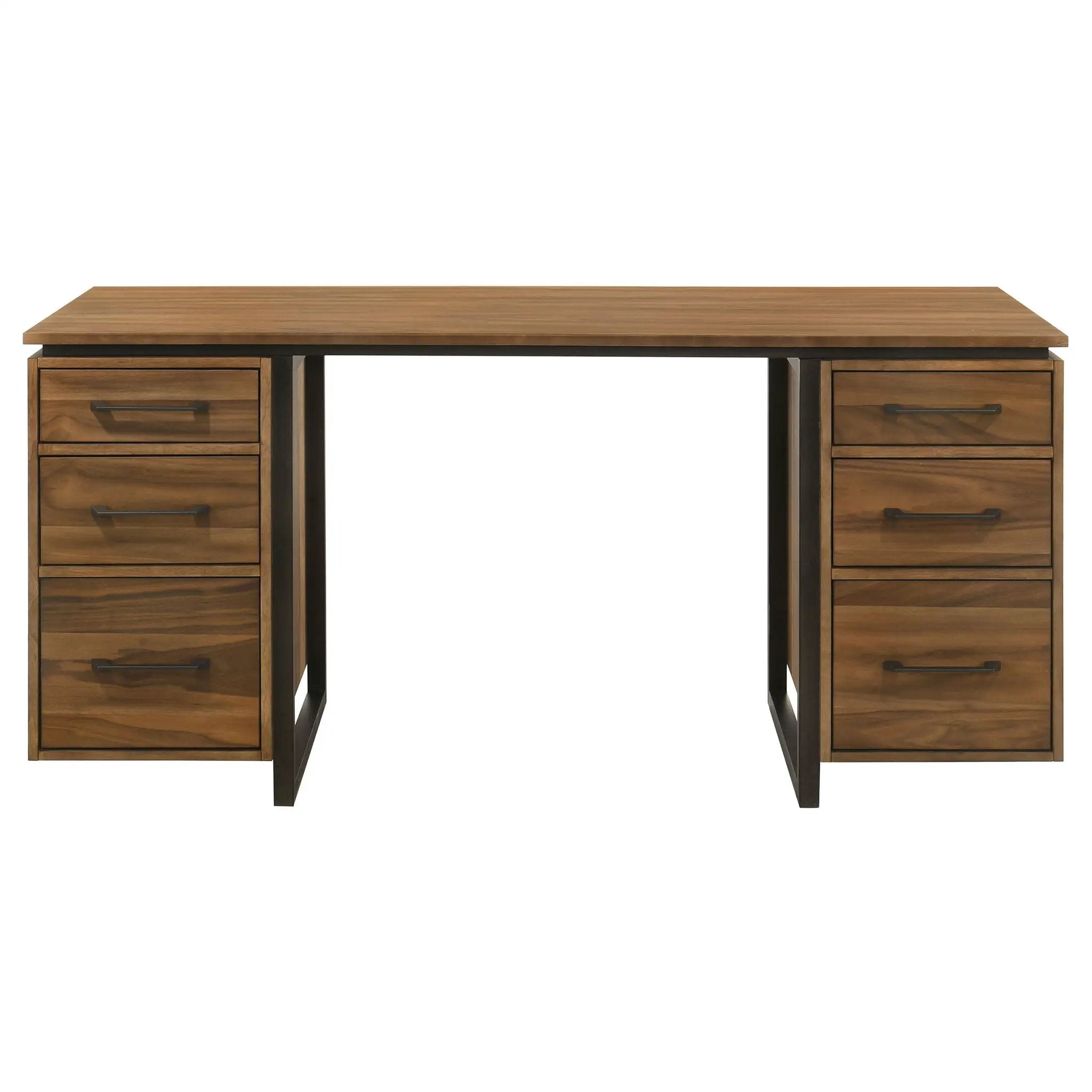 Berhalter 6-Drawer Double Pedestal File Computer Desk by Unique Piece Furniture