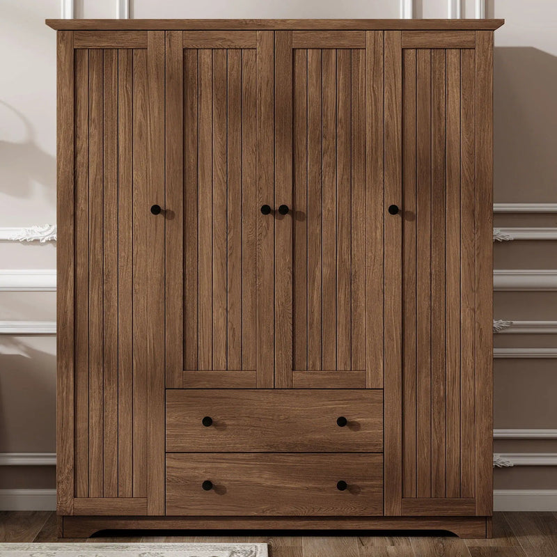 4 Door Wardrobe Armoire With 2 Drawers by Unique Piece Furniture