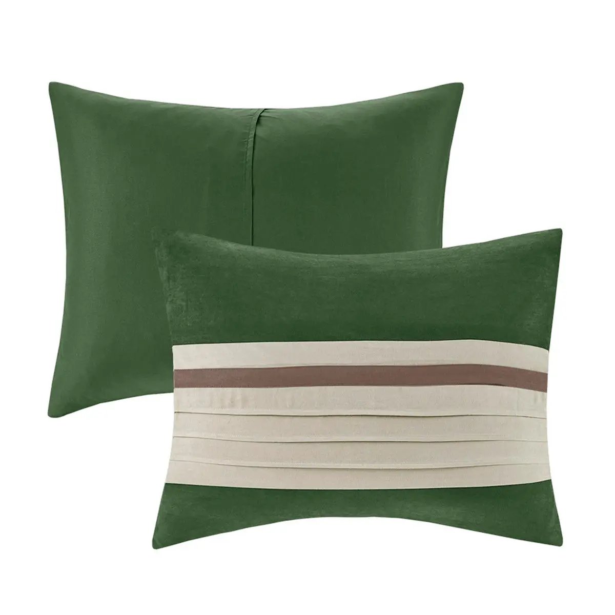 7 Pc Faux Suede Comforter Set Green Queen by HouseOfZazla