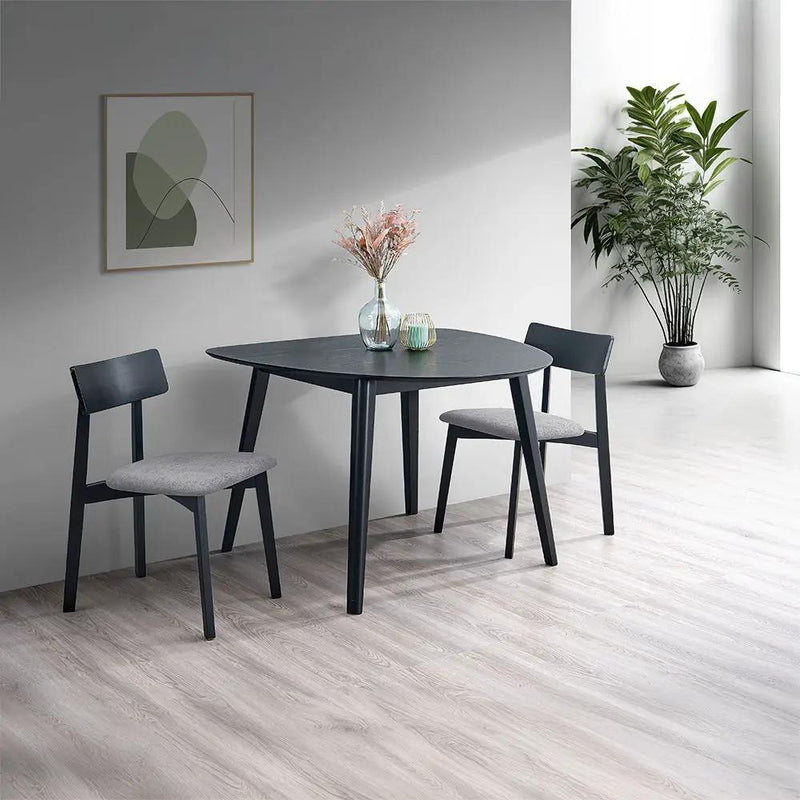 Real - Side Chair (Set of 2) - Gray Linen & Black by Unique Piece Furniture