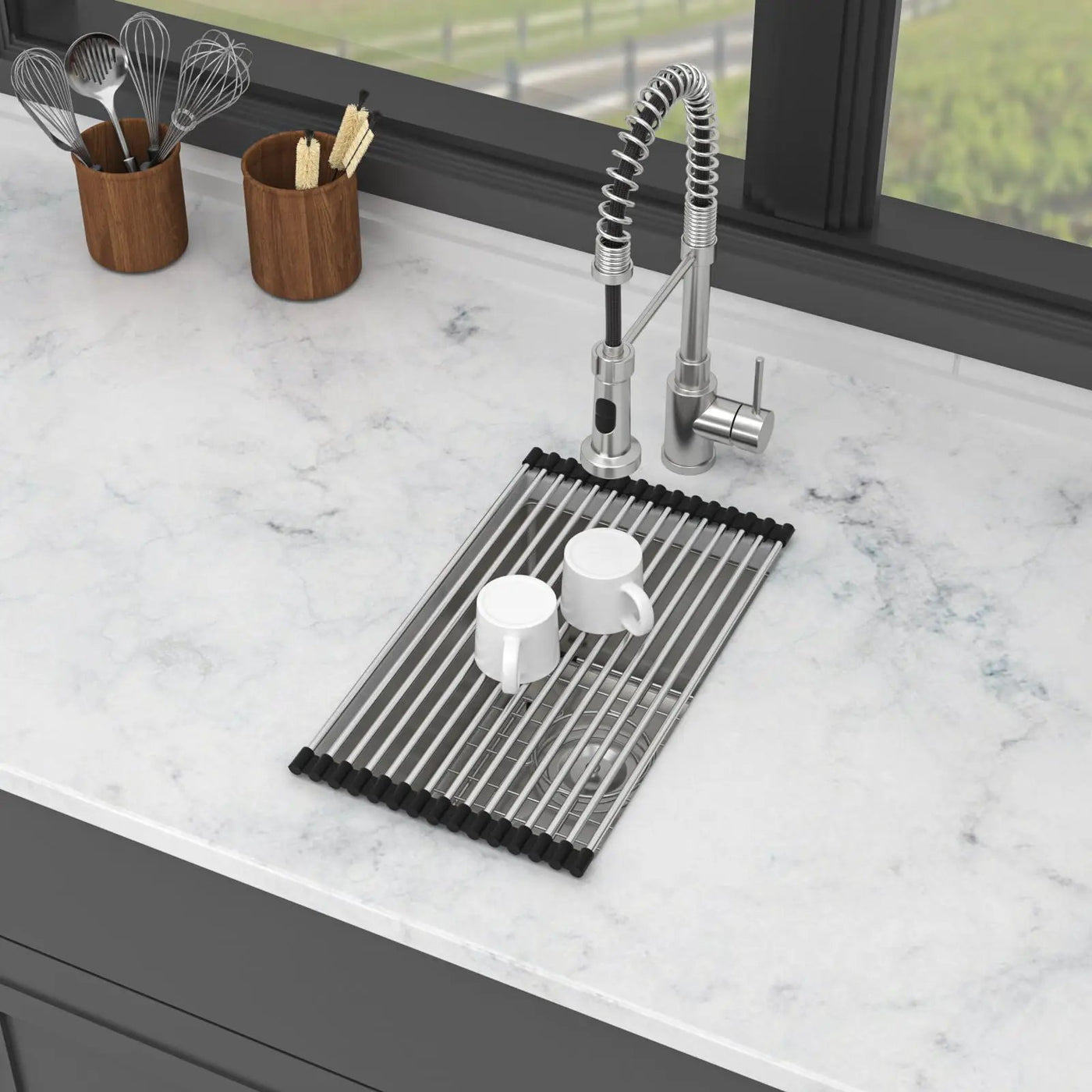 Undermount Steel Kitchen Sink, Deep Single Bowl Basin by HouseOfZazla