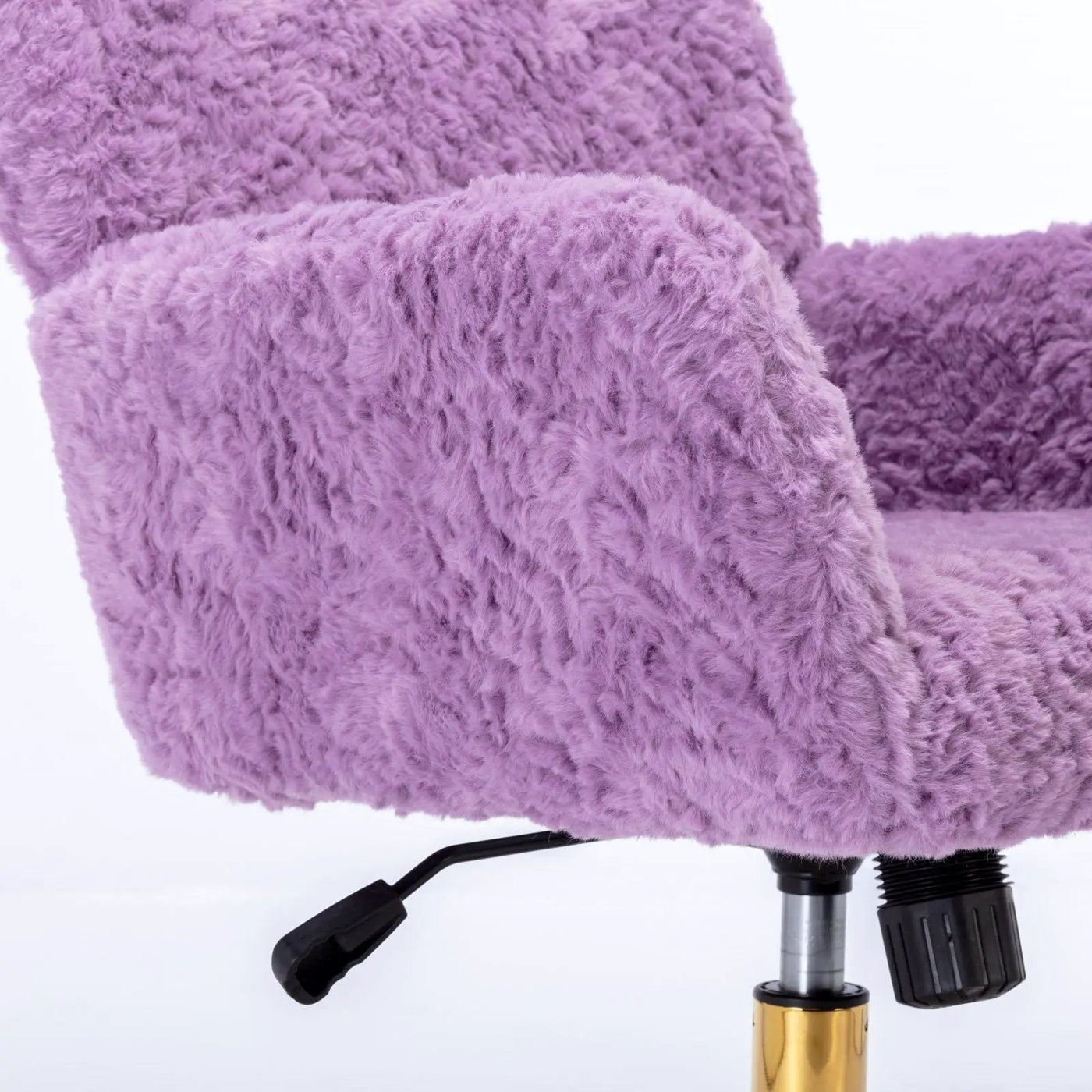 Office Chair, Artificial Rabbit Hair Home Office Chair With Metal Base, Adjustable Desk Chair Swivel Office Chair, Vanity Chair by HouseOfZazla