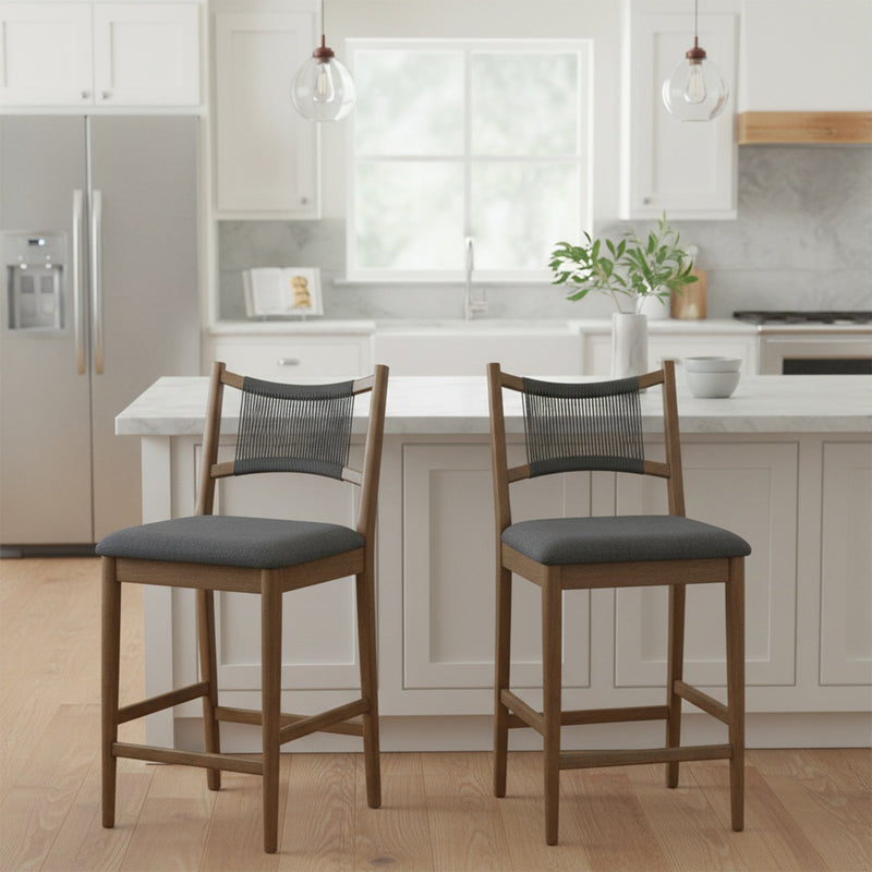 Arno Indoor Upholstered Wooden Counter Stool by HouseOfZazla