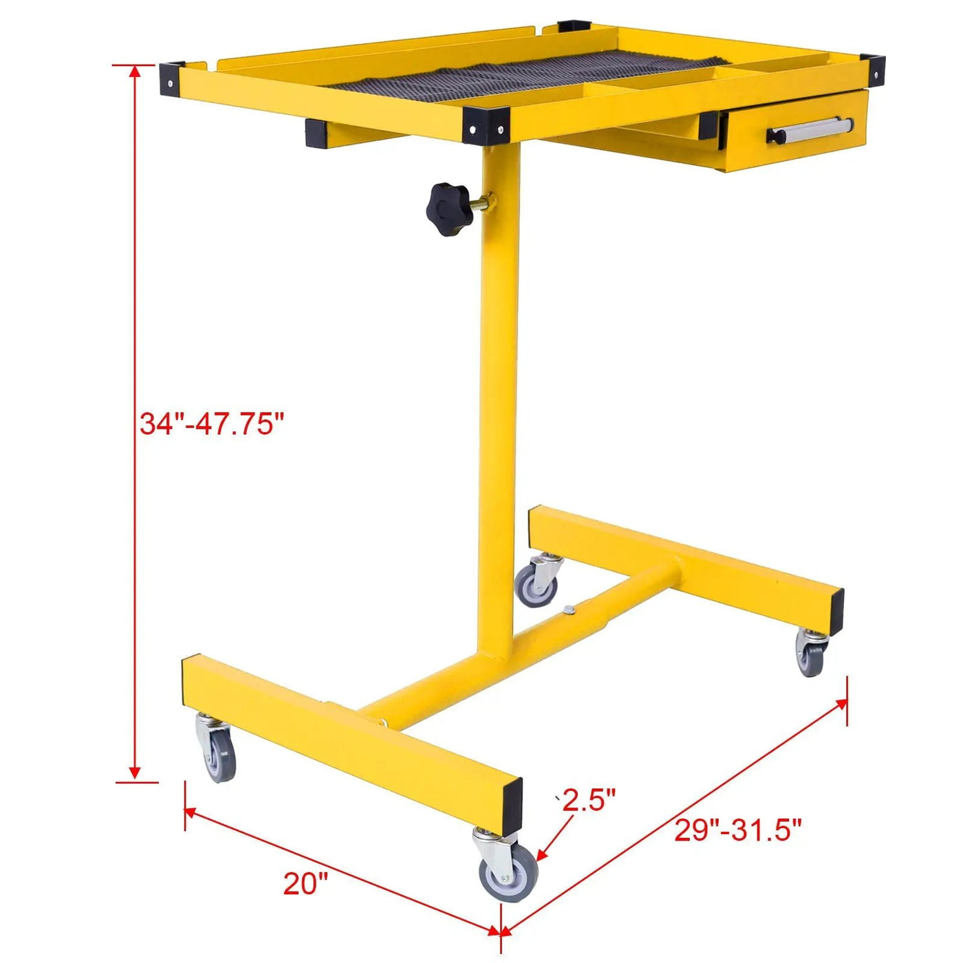 Adjustable Tear Down Work Table With Drawer For Garages, Repair Shops, And Diy, Portable, (4) 2.5" Swivel Casters, 220 Pound Capacity, Rubber Corners, Heavy Duty Steel by HouseOfZazla