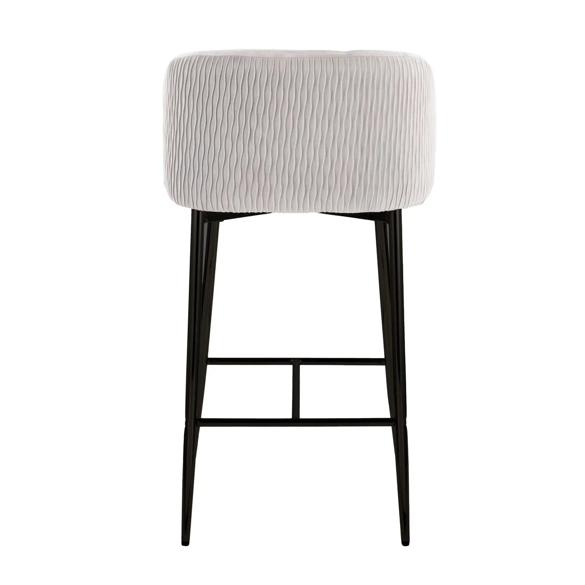 Fran - Pleated Waves Contemporary Fixed Height Counter Stool (Set of 2) by HouseOfZazla