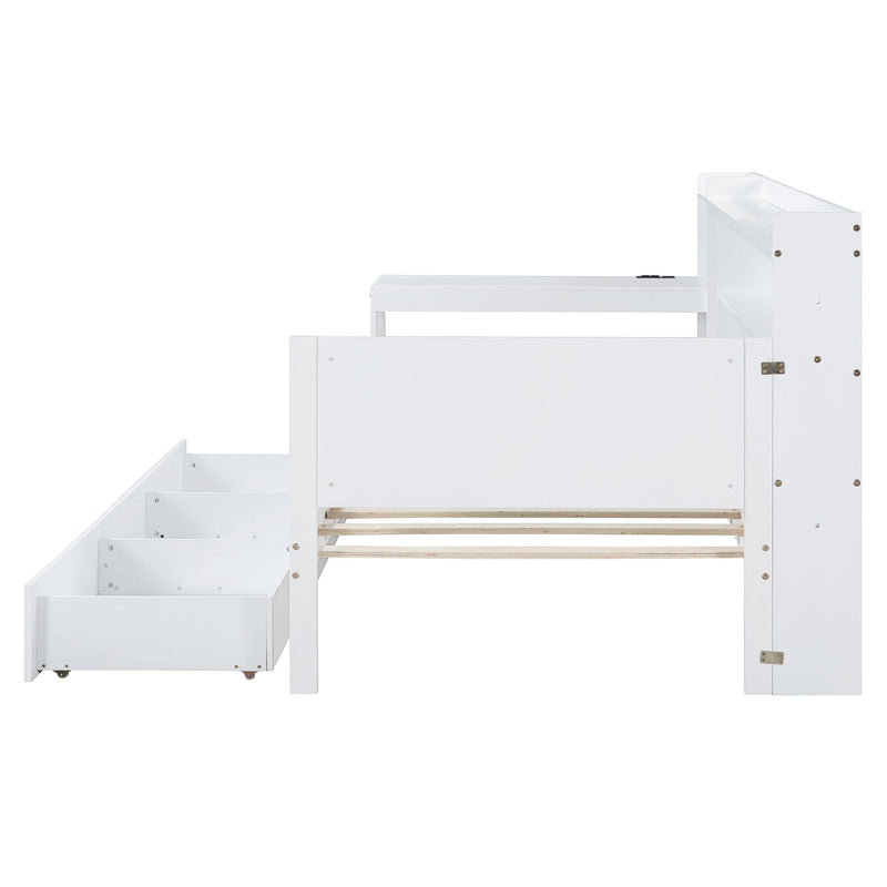 Daybed With 3 Drawers USB Ports And Desk by HouseOfZazla