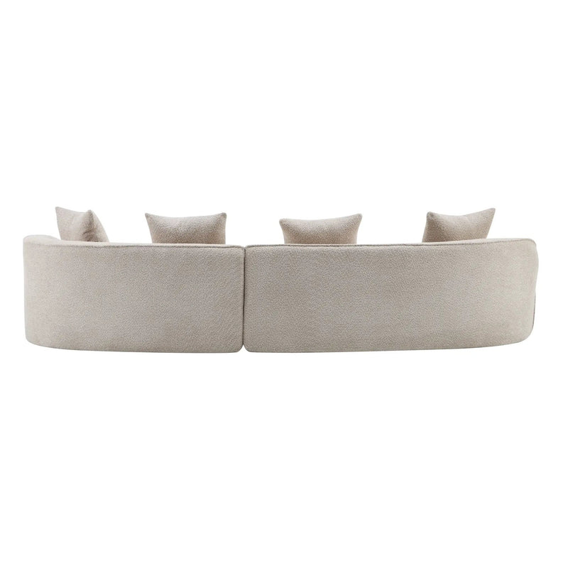 126" Curved Sectional Sofa (Almond-D28 Full Foam) by HouseOfZazla