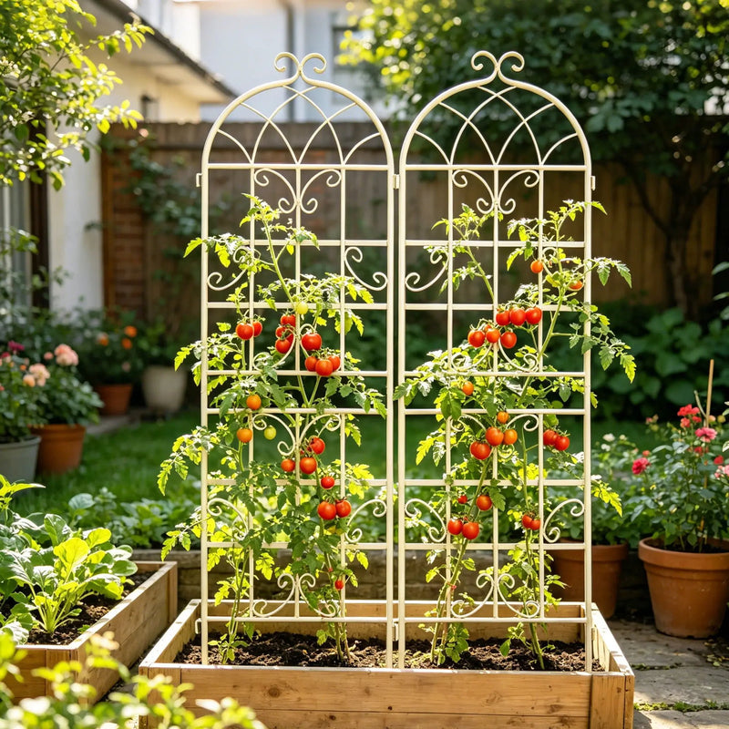 Metal Garden Rustproof Trellis For Climbing Plants Outdoor Flower Support by HouseOfZazla