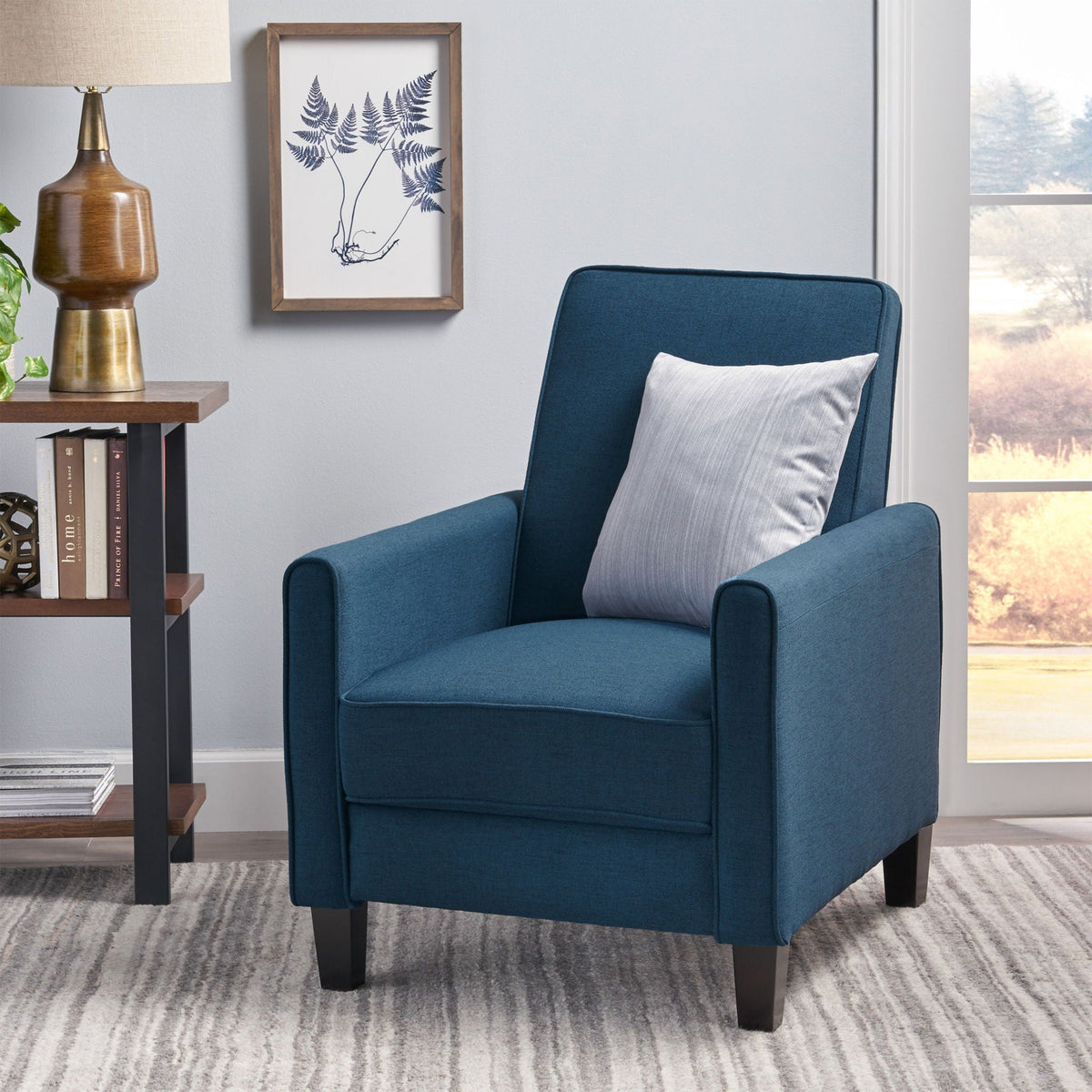 Upholstered Push Back Recliner Chair with Adjustable Recline - Multiple Colors, photo 15 of 40