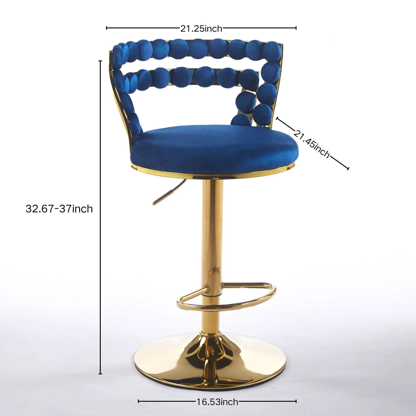 Modern Bar Chair With Iron Tube Legs, Soft Cushions And Comfortable Backrest (Set of 2) by HouseOfZazla