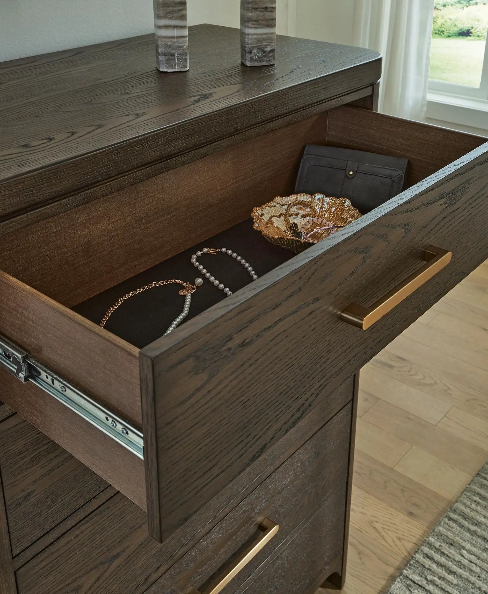 Radkin - Five Drawer Chest - Burnished Brown by Unique Piece Furniture