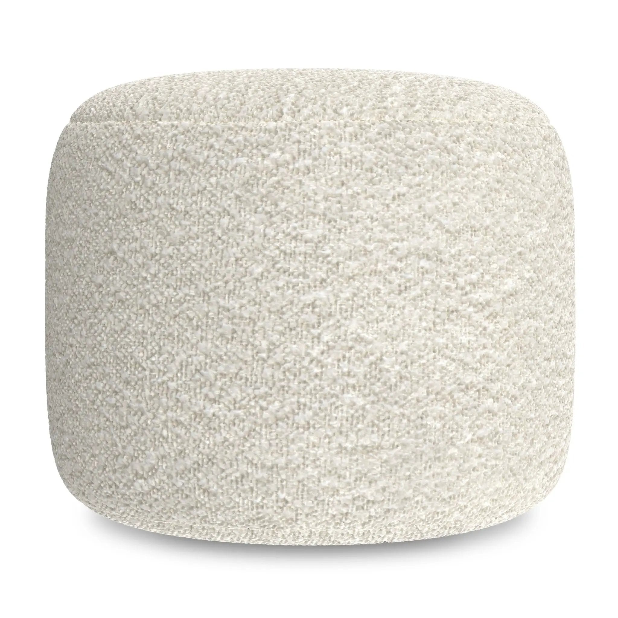 Chantal - Round Pouf - White by HouseOfZazla