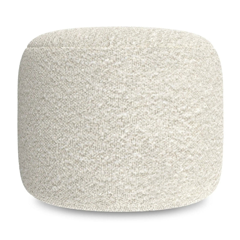 Chantal - Round Pouf - White by HouseOfZazla