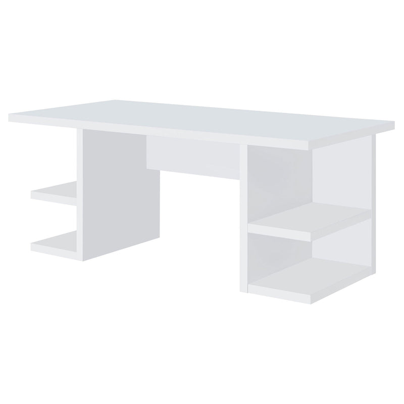 Hannah - 4 Shelf Writing Desk With Open Shelving - White by HouseOfZazla