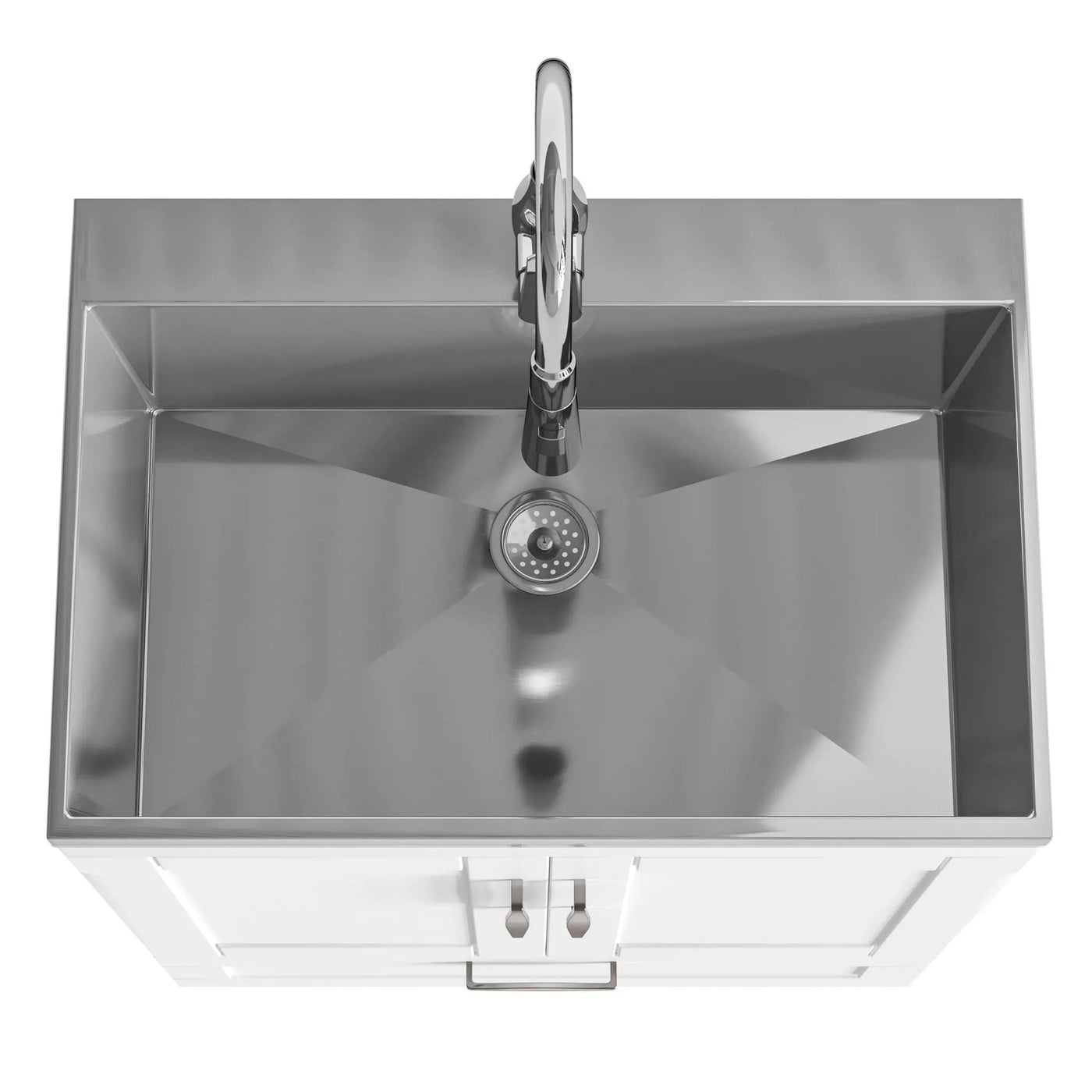 Reed - Deluxe Laundry Cabinet With Pull-Out Faucet And Stainless Steel Sink by HouseOfZazla