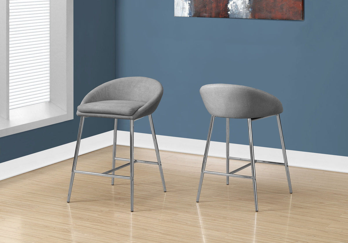 Bar Height Swivel Stool Set with Cushioned Seat and Metal Frame - Gray or White, photo 2 of 8