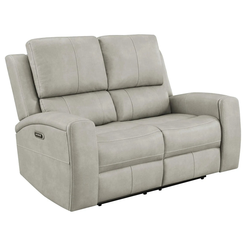 Brickston 3-piece Triple Power Reclining Sofa Set Grey by Unique Piece Furniture
